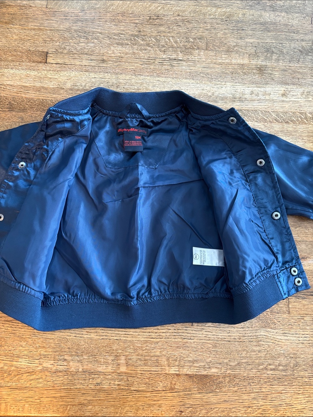 NWOT Infant 18M Boston Red Sox Navy Satin Bomber Jacket - Picture 6 of 7